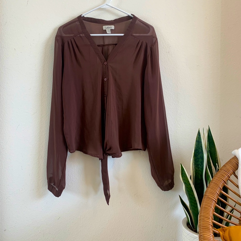 Lolita Dark Brown Sheer Long Sleeve